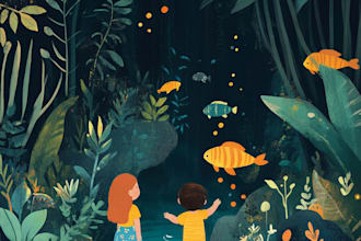 draw digital watercolor children book illustration