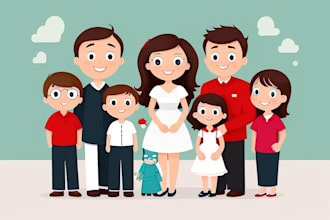create a cartoon family portrait