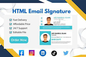 create clickable HTML email signature