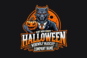 create halloween werewolf mascot logo within 12 hours