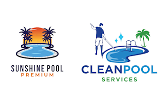 design summer swimming pool spa logo