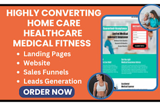 design homecare website medical healthcare fitness landing page homecare leads