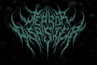 make a grindcore inspired death metal logo