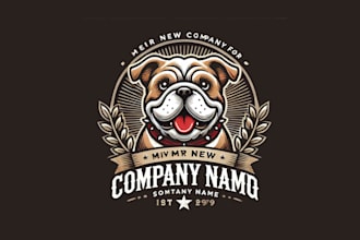 do bull dog logo design with unlimited revision