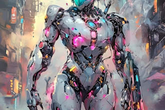 draw an awesome mecha robot art