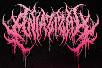 make black, slam, death metal logo for your band or brand