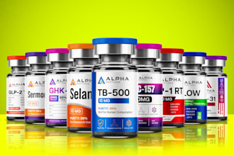 peptide label design, vial label design and product label design