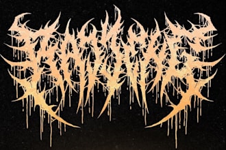 hand draw a classic 80s thrash logo