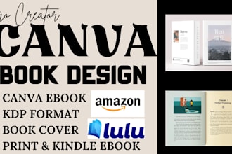 use canva to design your business flyer, KDP ebook, cover journal planer mockups