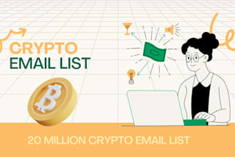 provide 50 million crypto investors email list database