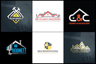 create home renovation , home remodeling and handyman and roofing logo