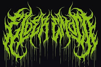 draw a metal, horror, dark logo