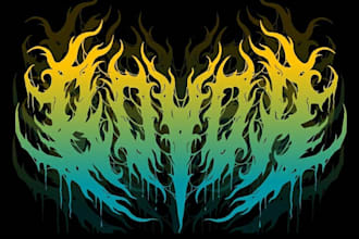 create hardcore,punk,metal band logo with raw style