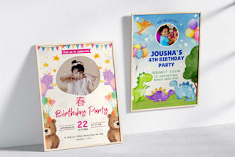 design customized birthday invitation for kids birthday