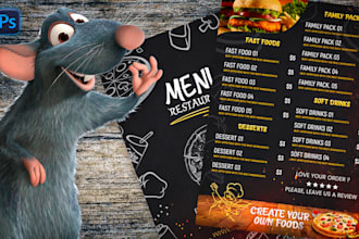 design any type amazing restaurant menu design, food menu
