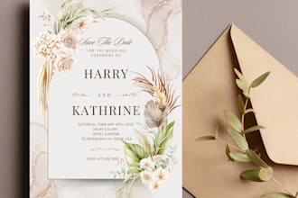 design floral wedding cards or invitation design