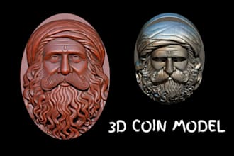 do 3d bas relief 3d coin model 3d medallion 3d coin relief stl 3d printing