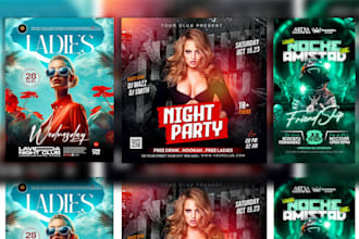 do event or party flyer, night club, birthday, sport