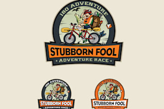 create stubborn fool adventure race logo design