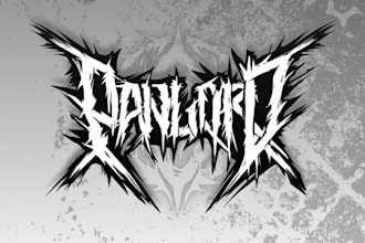 create an old school heavy metal logo