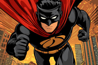 draw your superhero character in comic style