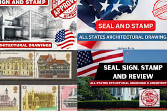 draw stamp and seal  architectural mep drawings for city permit