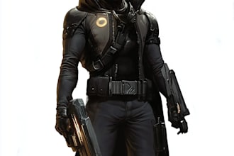 drawing a sci fi character illustration or sci fi character