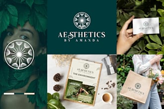 design minimalist startup logo with complete brand identity