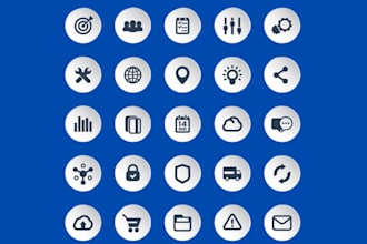 create, redraw illustrated svg vector icon set for your brand, website and app