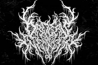 hand draw a classic 80s thrash logo