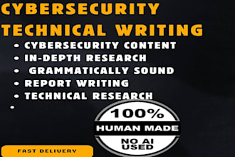 do technical writing related to information technology, and cyber security