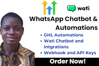 build wati whatsapp ai chatbot, gohighlevel funnels, automations