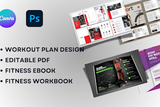 fitness workbook design workout plan design fitness ebook on canva