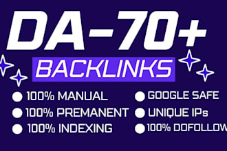 create da 70 plus SEO dofollow backlinks authority link building