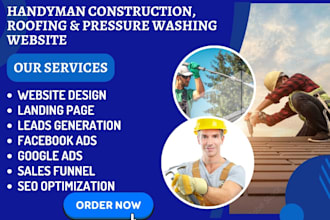 create handyman website, construction website, roofing pressure washing website