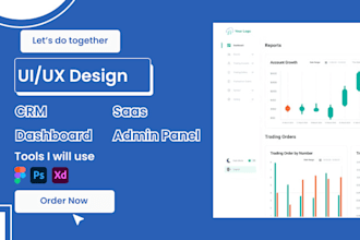design dashboard UI, CRM UI, saas UI, healthcare, admin panel UI