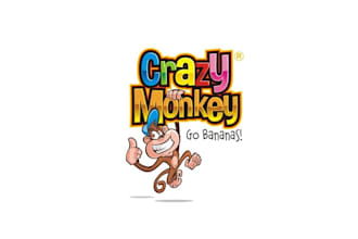 make unique crazy monkey and gaming logo