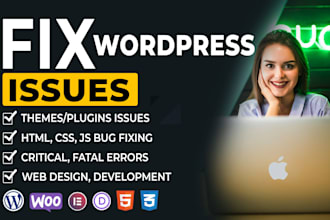 fix wordpress issues, fix wordpress errors, critical errors, woocommerce issues