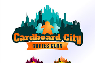 make perfect cardboard city games club logo