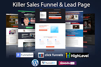 design killer clickfunnels landing page, lead page, sales page or sales funnel