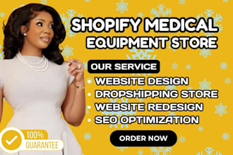 design shopify medical equipment store medical equipment store medical website