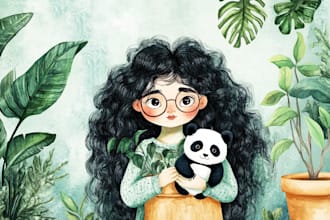 illustrate children story book illustration watercolor