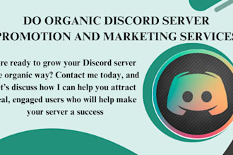 do organic discord server promotion and marketing services