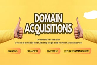 help you sell domain, research domain, negotiate and acquire domain, buy domain