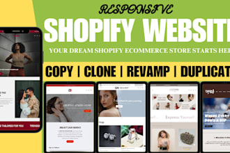 clone shopify store custom duplicate redesign copy shopify website branding kits