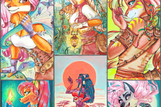 do furry illustrations, portraits,  characters