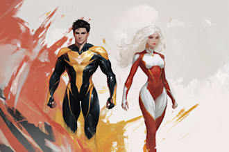 draw dc marvel comic superhero character friendship portrait