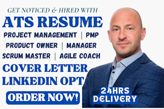 write scrum master, project management, product manager, owner, agile resumes