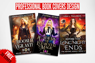 design fantasy book cover, romance book cover, and ebook cover design