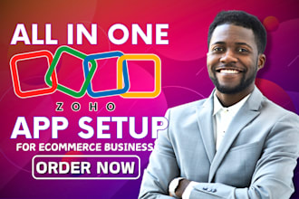 do zoho site, commerce, form, salesiq landing page, zoho one books and CRM setup